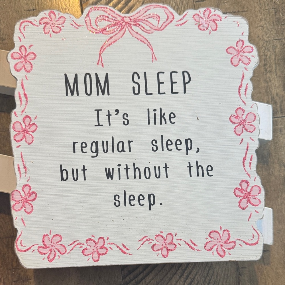 Decorative Sign with Pink Floral Design